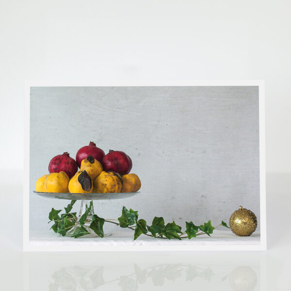 Christmas Still Life with Pomegranates & Quinces card