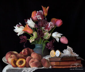 Still Life with Tulips and Peaches