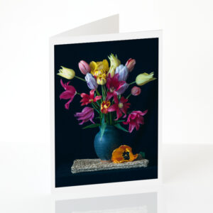 Tulips in a pottery vase card