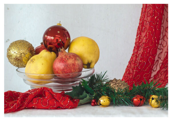 Christmas Still Life: Red, Green and Gold