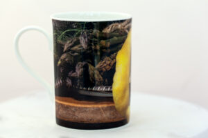 Still Life with Sea Trout mug handle left